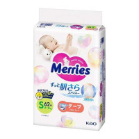 Merries Baby Diapers Small size. (4-8kg) (9-18lbs) 62 count.